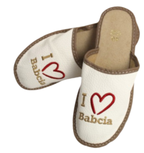 Kapcie - I Love Babcia - Beżowe - Rozm. 38