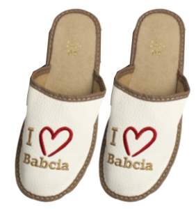 Kapcie - I Love Babcia - Beżowe - Rozm. 39