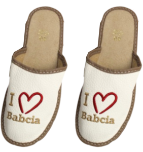 Kapcie - I Love Babcia - Beżowe - Rozm. 40