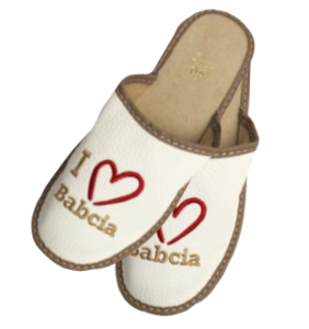 Kapcie - I Love Babcia - Beżowe - Rozm. 41