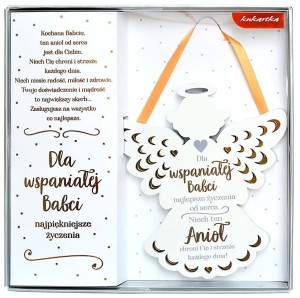 Zawieszka aniołek ZOP-017 - Dla babci złota