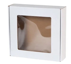 Pudełko - Fasonowe Białe z Okienkiem 200x200x50mm