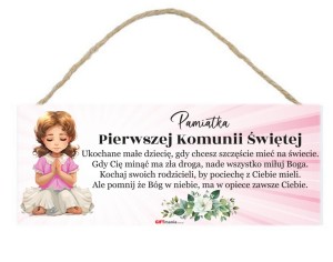 Tabliczka komunia - Dziewczynka