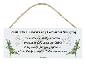 Tabliczka komunia - W maleńkim białym chlebie