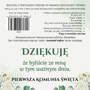 Etykieta 8x8cm - Dziękuję Komunia