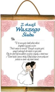 Dyplom bambus D100 - Z okazji Waszego ślubu (para)