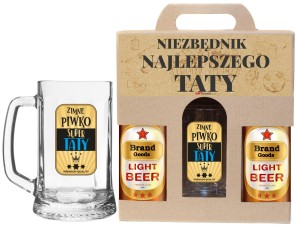 Zestaw Kufel + Karton - Zimne piwko Super Taty