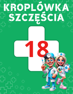 Naklejka 59x46mm - Kroplówka Szczęścia 18