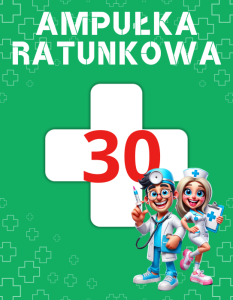 Naklejka 59x46 mm - Ampułka Ratunkowa 30