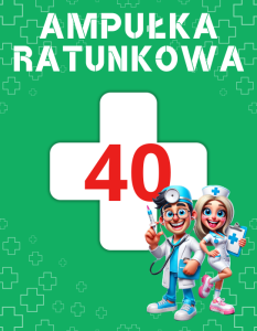 Naklejka 59x46mm - Ampułka Ratunkowa 40