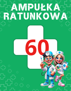 Naklejka 59x46mm - Ampułka Ratunkowa 60