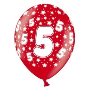 Balony 30cm, 5th Birthday, Metallic Mix