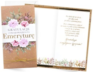 Karnet PM-408 - Gratulacje Emerytura