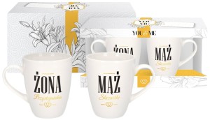 Zestaw 2 kubków YOU&ME 300ml - Mąż ślicznotki/Żona