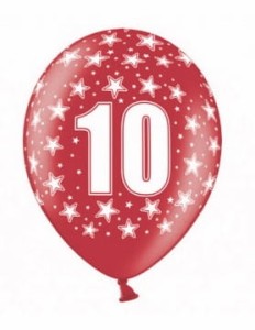 Balony 30cm, 10th Birthday, Metallic Mix