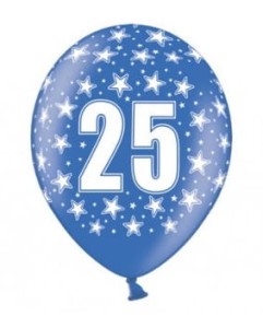 Balony 30cm, 25th Birthday Metallic Mix