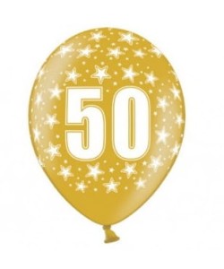 Balony 30cm, 50th Birthday Metallic Mix