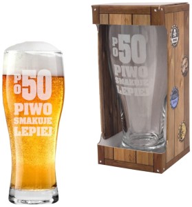 Szklanka do Piwa 500ml - Po 50 Piwo Smakuje Lepiej