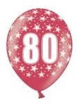 Balony 30cm, 80th Birthday Metallic Mix