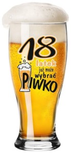 Szklanka do Piwa 500ml - 18 Latek Może Wybrać Piwo