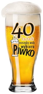Szklanka do Piwa 500ml - 40 Latek Wybiera Piwko