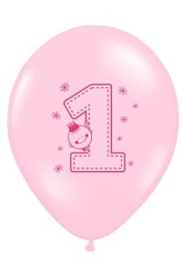 Balony 30cm, Trampek - Number 1 P. Pink