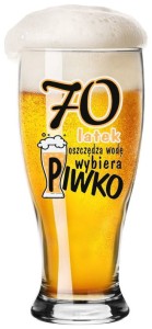 Szklanka do Piwa 500ml - 70 Latek Wybiera Piwko