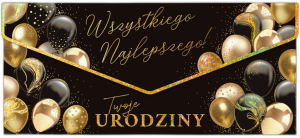 Karnet NR5  Koperta  - Wszystkiego Naj czarna