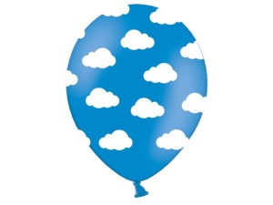Balony 30cm, Chmurki, Pastel Corn. Blue