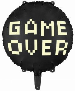 Balon foliowy Game over, 45 cm czarny