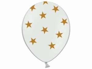 Balony 30cm Gwiazdki, Pastel Pure White