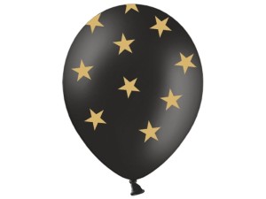Balony 30cm, Gwiazdki, Pastel Black