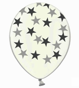 Balony 30cm, Gwiazdki, Crystal Clear