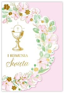 Karnet B6-NR7 - I Komunia Św. różowa